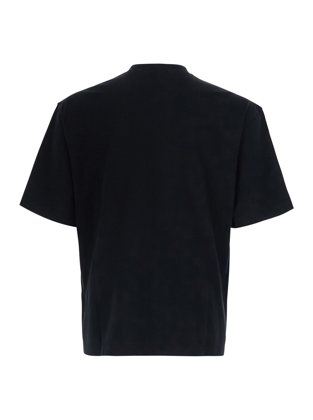 Stone Island Men Crew Neck Heavyweight With Short Sleeves And Patch, Tech Fabric, Black, Man