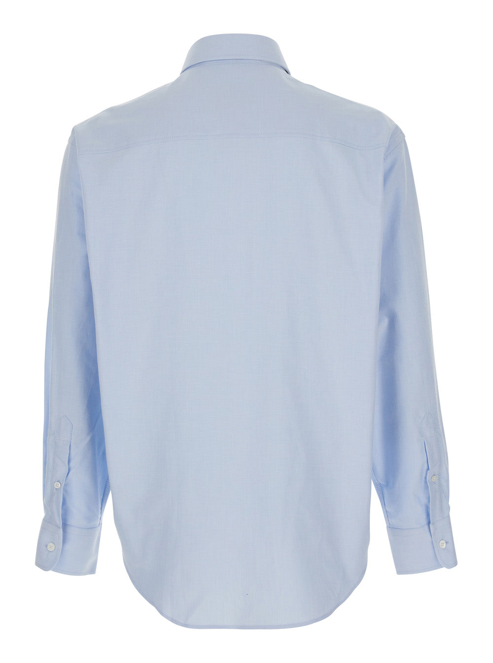 Ami Paris Men Light Blue Shirt With Button Down Collar And Adc Embroidery In Light Blue Cotton For Men AMI PARIS