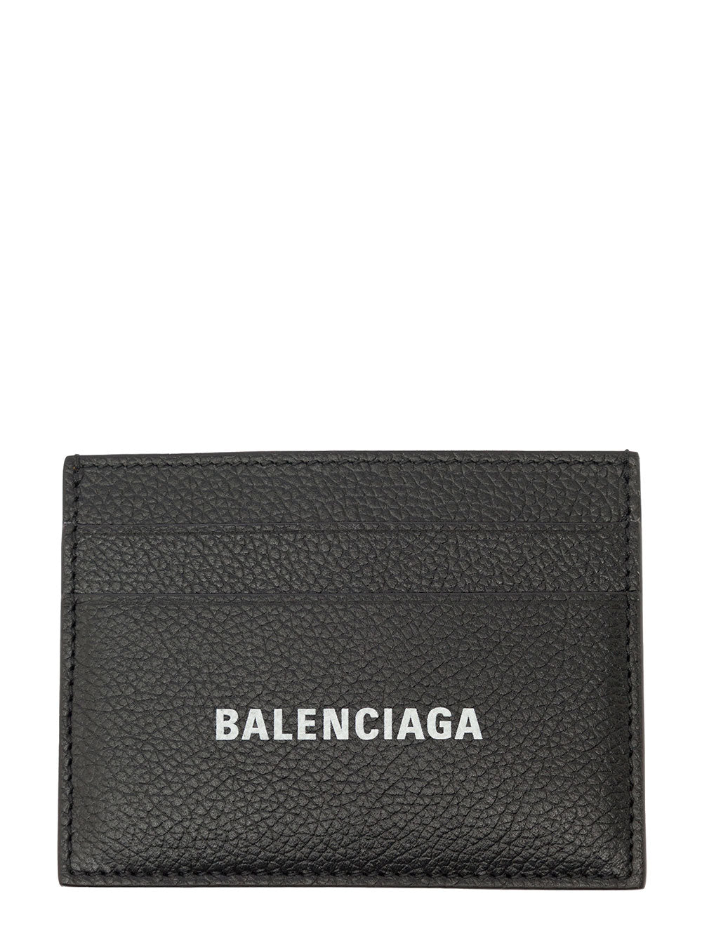 Balenciaga Men Cardholder With Contrasting Logo Lettering In Black Leather Men BALENCIAGA