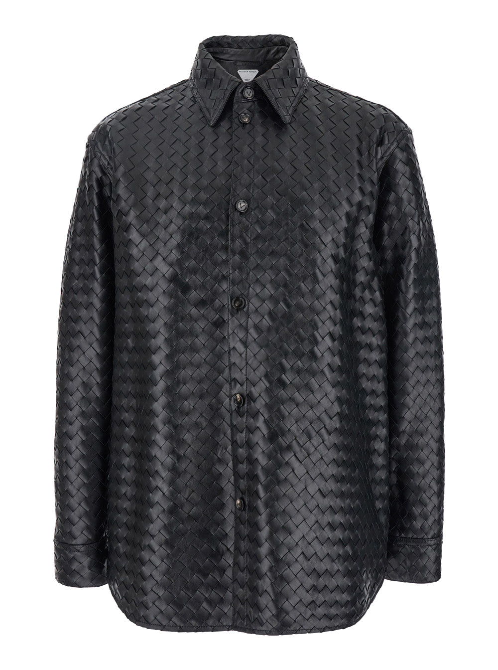 Bottega Veneta Men Oversized Woven Leather Jacket Black Men BOTTEGA VENETA