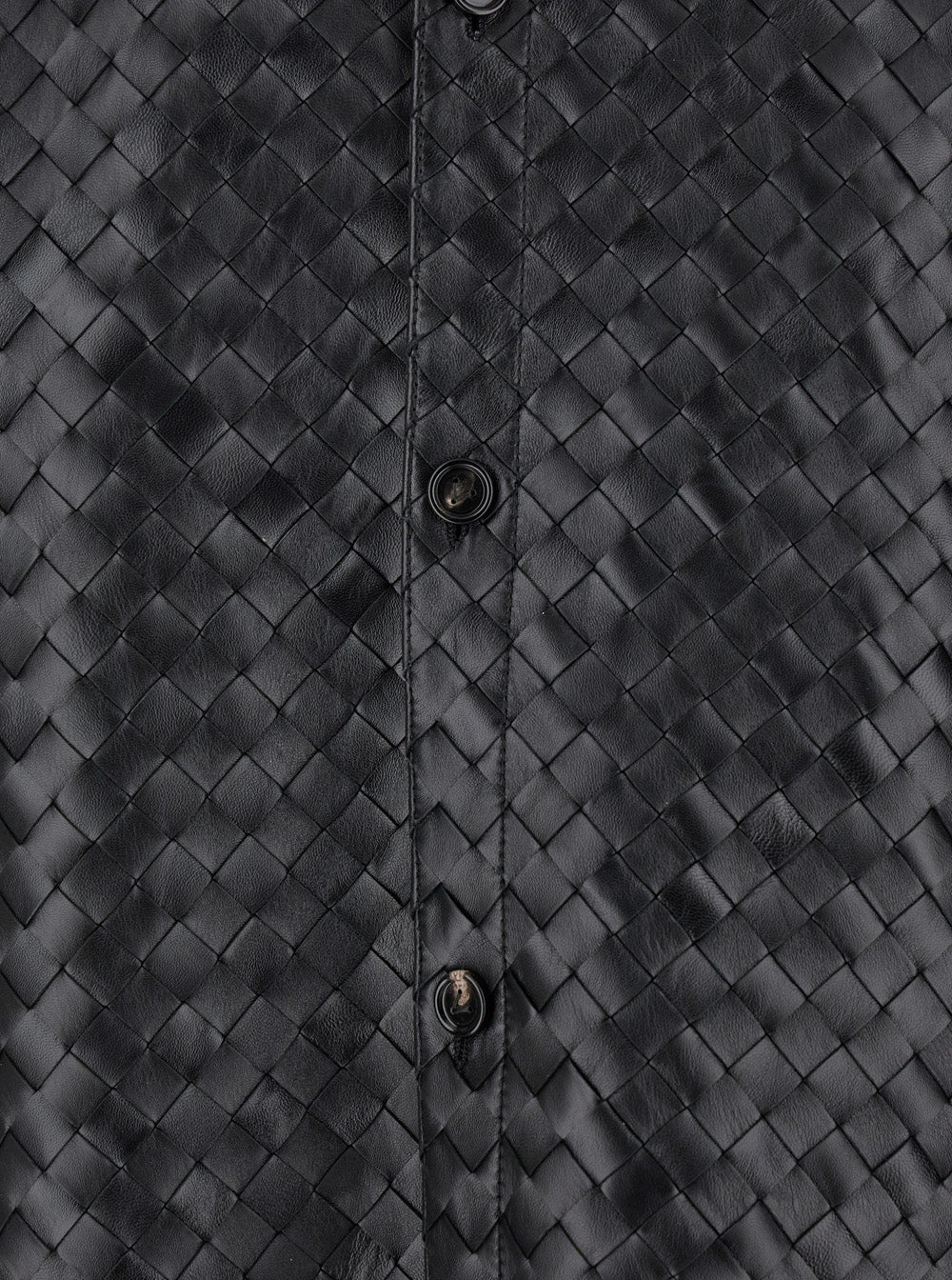 Bottega Veneta Men Oversized Woven Leather Jacket Black Men BOTTEGA VENETA