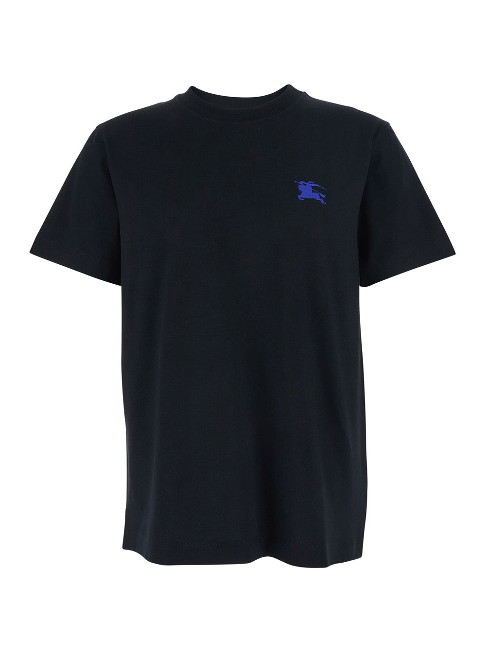 Burberry Men Black Cotton Embroidered Logo T-Shirt For Men BURBERRY