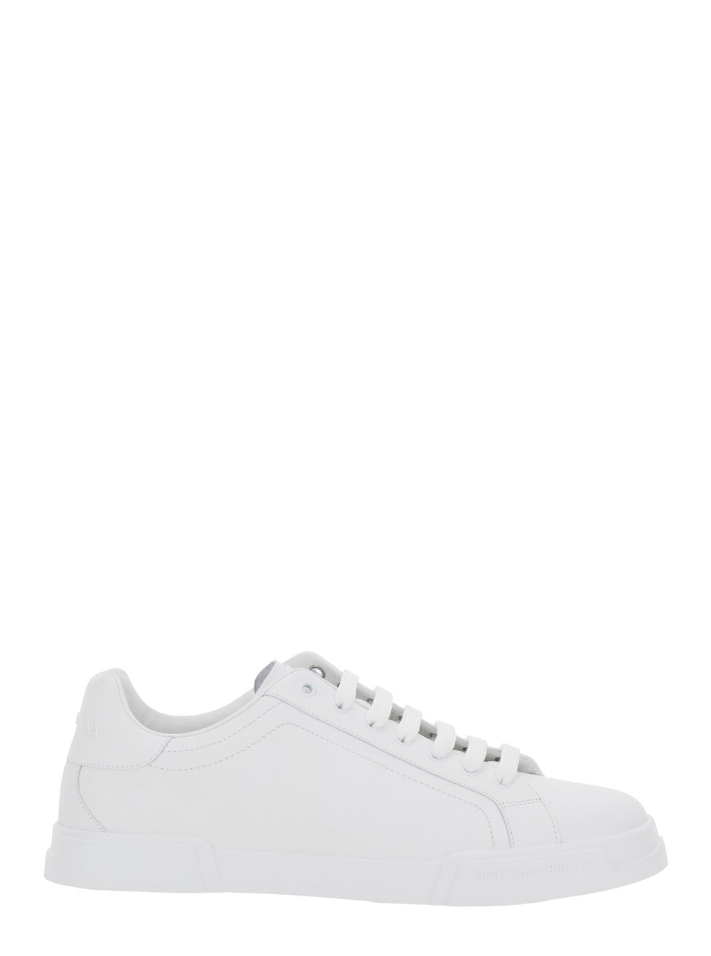 Dolce & Gabbana Men Sneaker 'Portofino Light' With Logo Patch On The Tongue And Tone-On-Tone Lettering Logo On The Heel In White Leather Men DOLCE & GABBANA