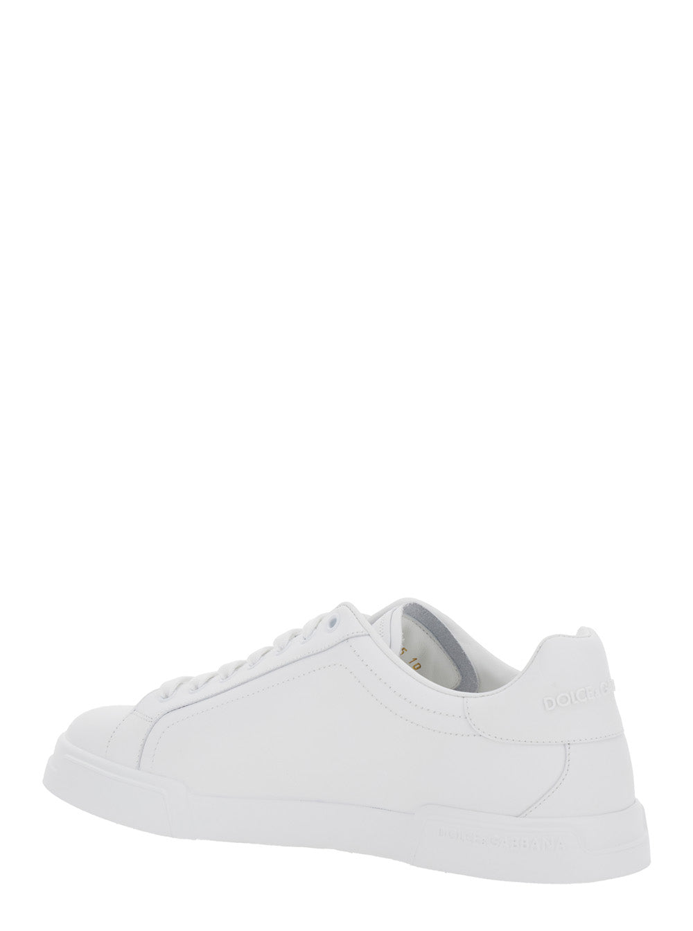 Dolce & Gabbana Men Sneaker 'Portofino Light' With Logo Patch On The Tongue And Tone-On-Tone Lettering Logo On The Heel In White Leather Men DOLCE & GABBANA