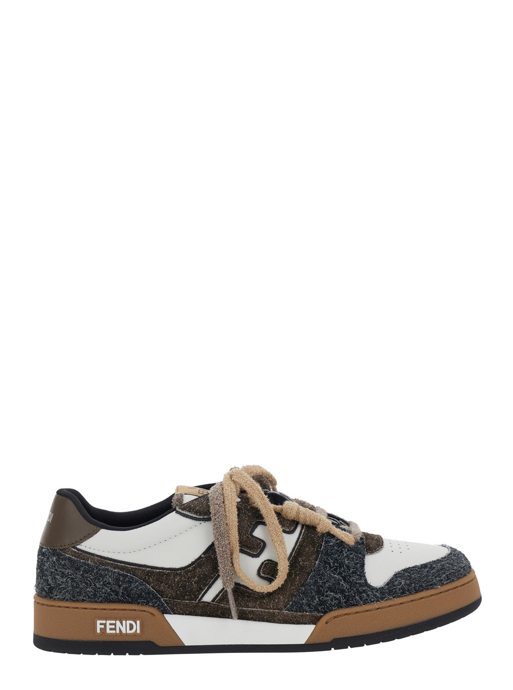 Fendi Men Sneakers 'Match Suede' Brown With Suede Leather Details FENDI