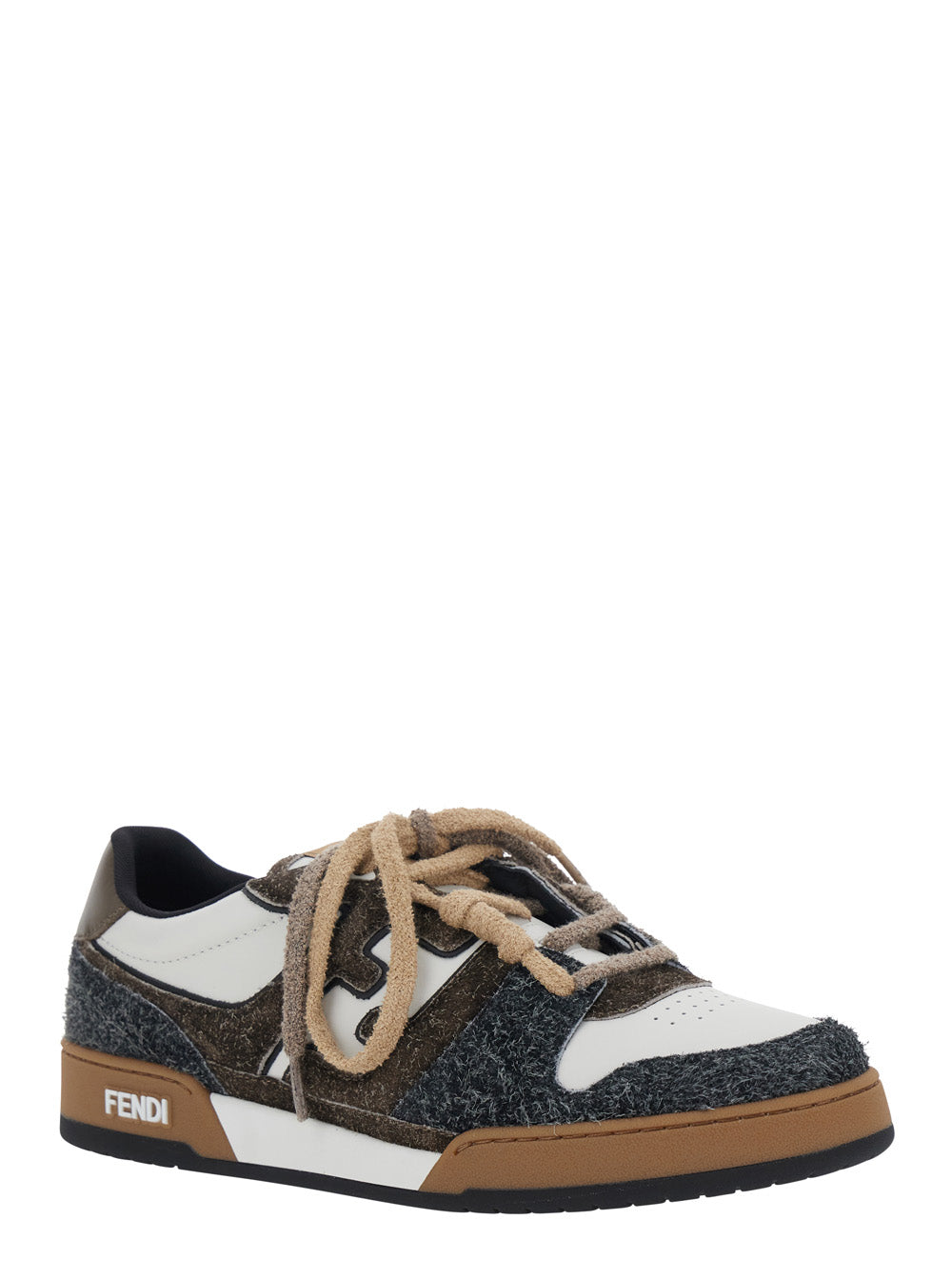 Fendi Men Sneakers 'Match Suede' Brown With Suede Leather Details FENDI