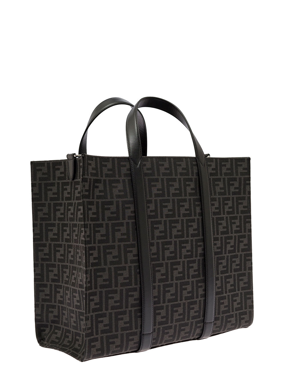 Fendi Men Shopper In Tech Fabric Jacquard Ff Fendi Man