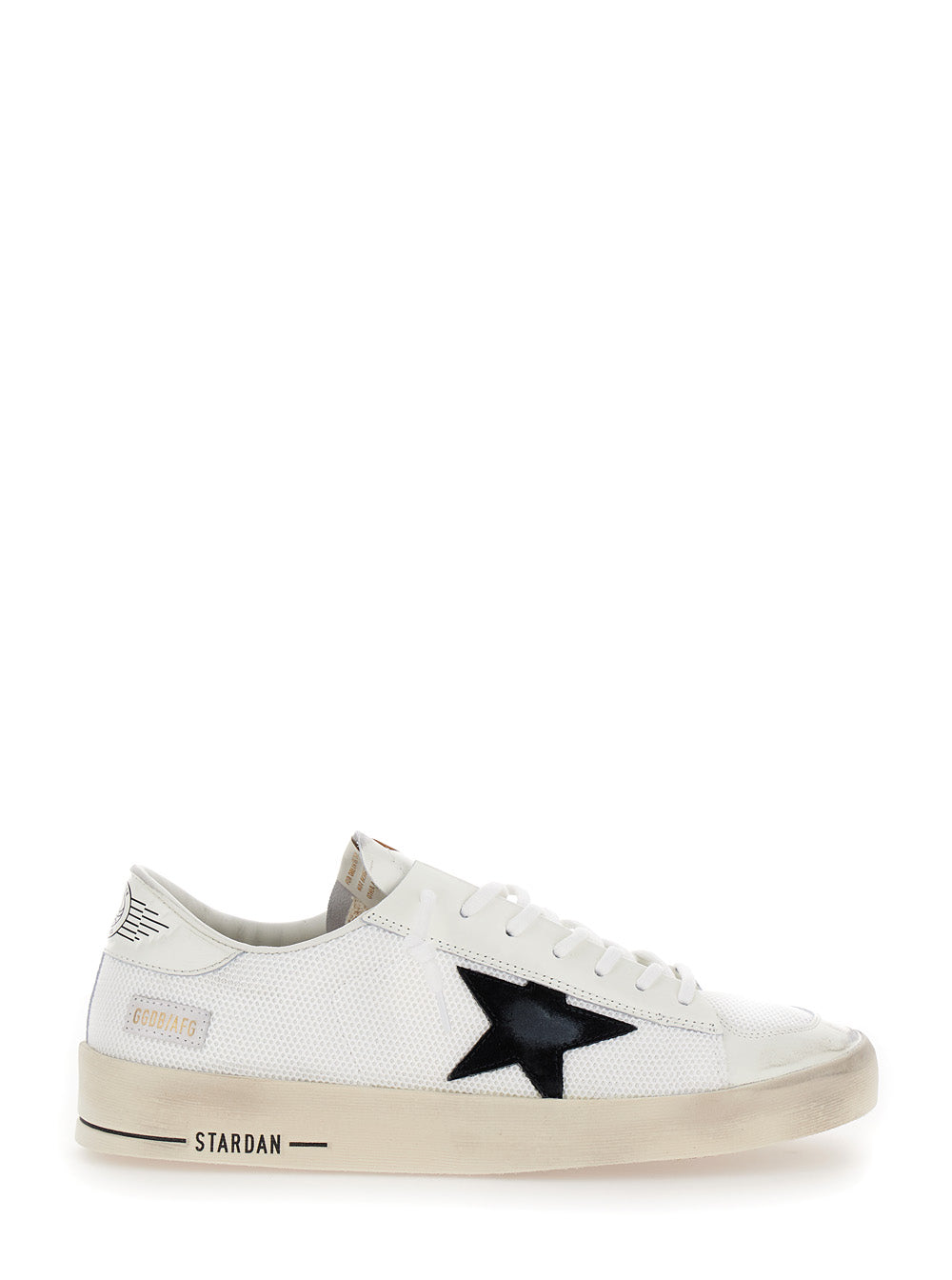 Golden Goose Men Low Sneakers 'Stardan' With Star Patch In Leather And Tech Fabric White Men GOLDEN GOOSE