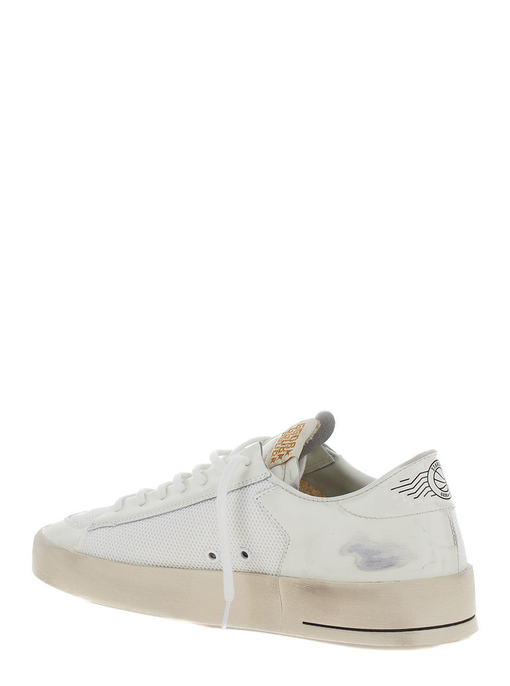 Golden Goose Men Low Sneakers 'Stardan' With Star Patch In Leather And Tech Fabric White Men GOLDEN GOOSE