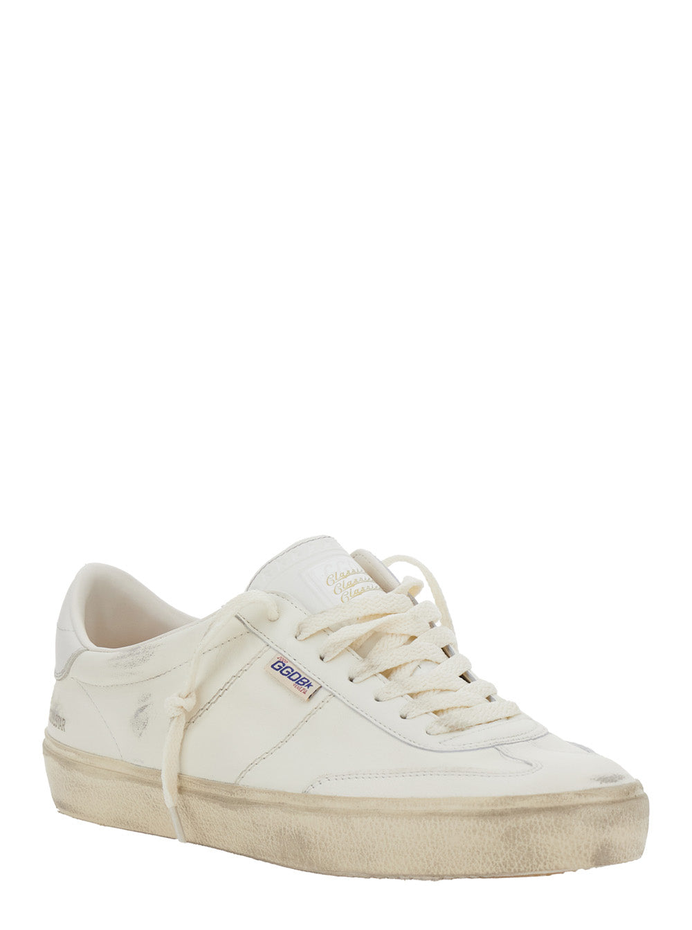Golden Goose Men Low Sneakers 'Soul-Star' With Metallic Heel In White Leather For Men GOLDEN GOOSE