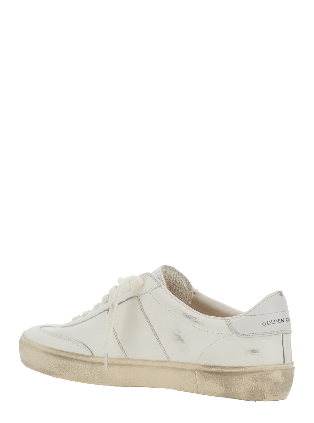 Golden Goose Men Low Sneakers 'Soul-Star' With Metallic Heel In White Leather For Men GOLDEN GOOSE