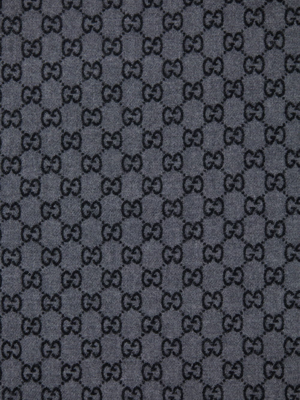 Gucci Men Scarf With Gg Motif In Gray Jacquard Wool For Men GUCCI