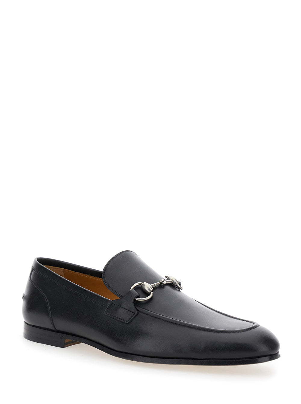 Gucci Men Black Leather 'Jordan' Loafers For Men GUCCI