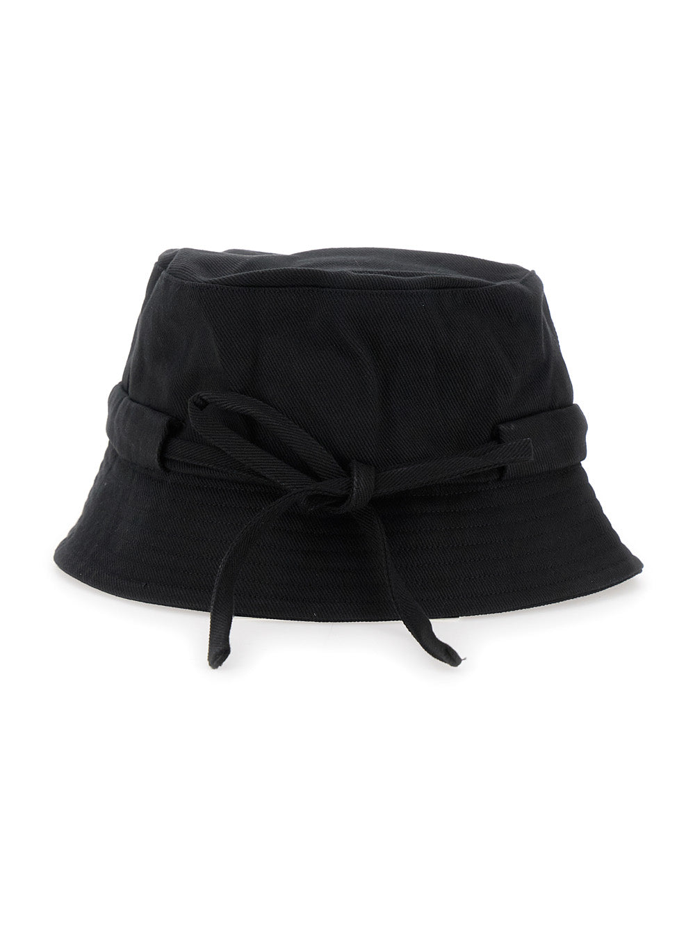 Jacquemus Men Fisherman Hat 'Le Bob Gadjo' Black With Logo Lettering On The Front And Knot Closure On The Back In Cotton For Men JACQUEMUS