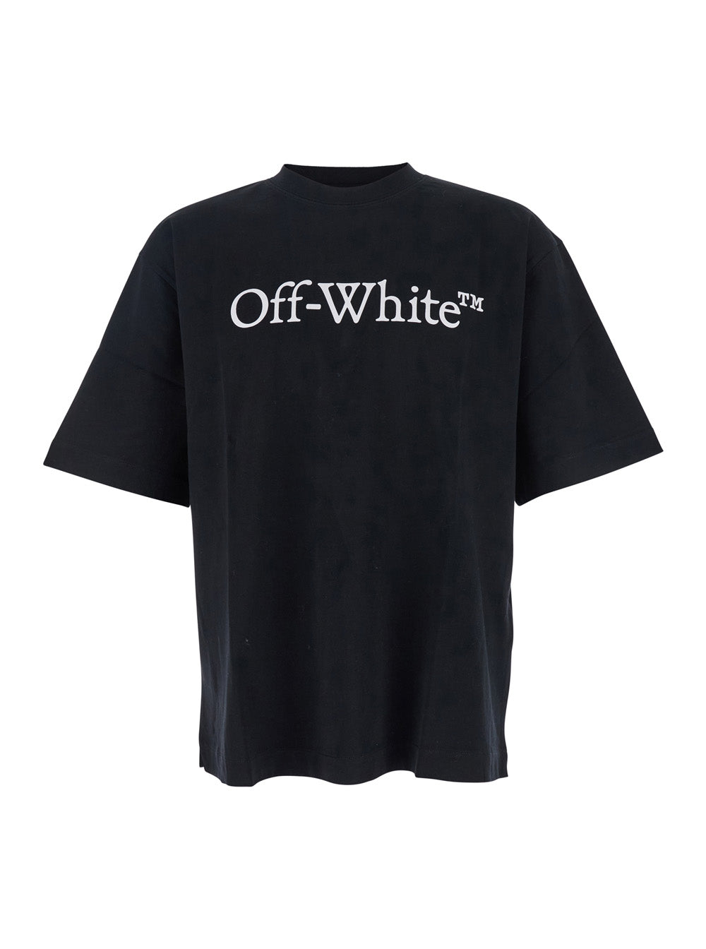 Off-White Men Oversized T-Shirt 'Logo' With Contrasting Logo Print In Black Cotton For Men OFF-WHITE