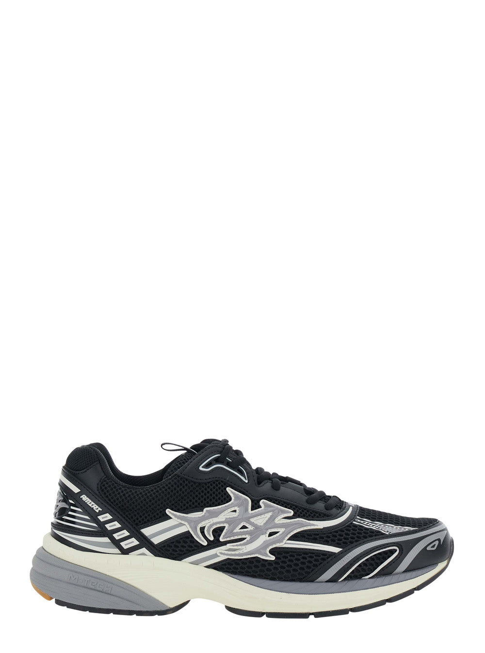 Amiri Men 'M-Tech' Black Sneakers With Side Logo Patch In Leather And Fabric For Men
