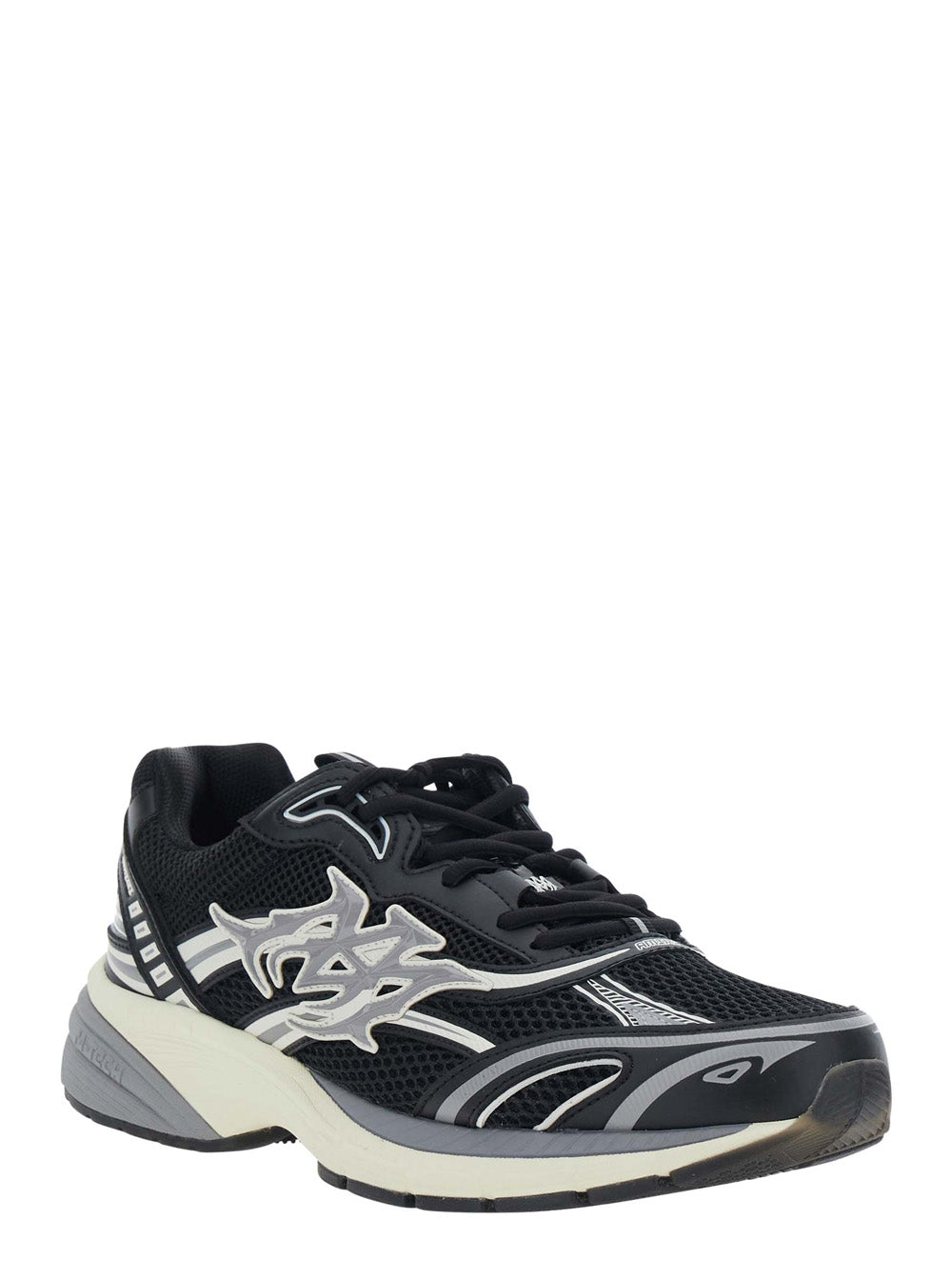 Amiri Men 'M-Tech' Black Sneakers With Side Logo Patch In Leather And Fabric For Men