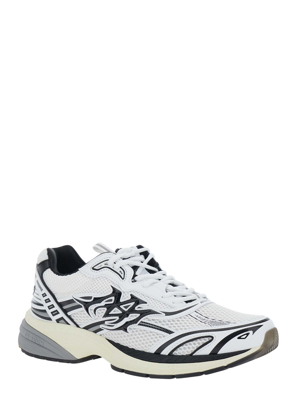 Amiri Men 'M-Tech' White Sneakers With Side Logo Patch In Leather And Fabric And Leather For Men