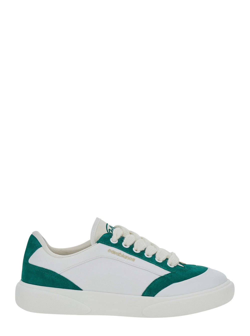 Casablanca Men 'Mens Del Mar' White Sneaker With Logo Lettering On The Side In Leather And Tech Fabric For Men