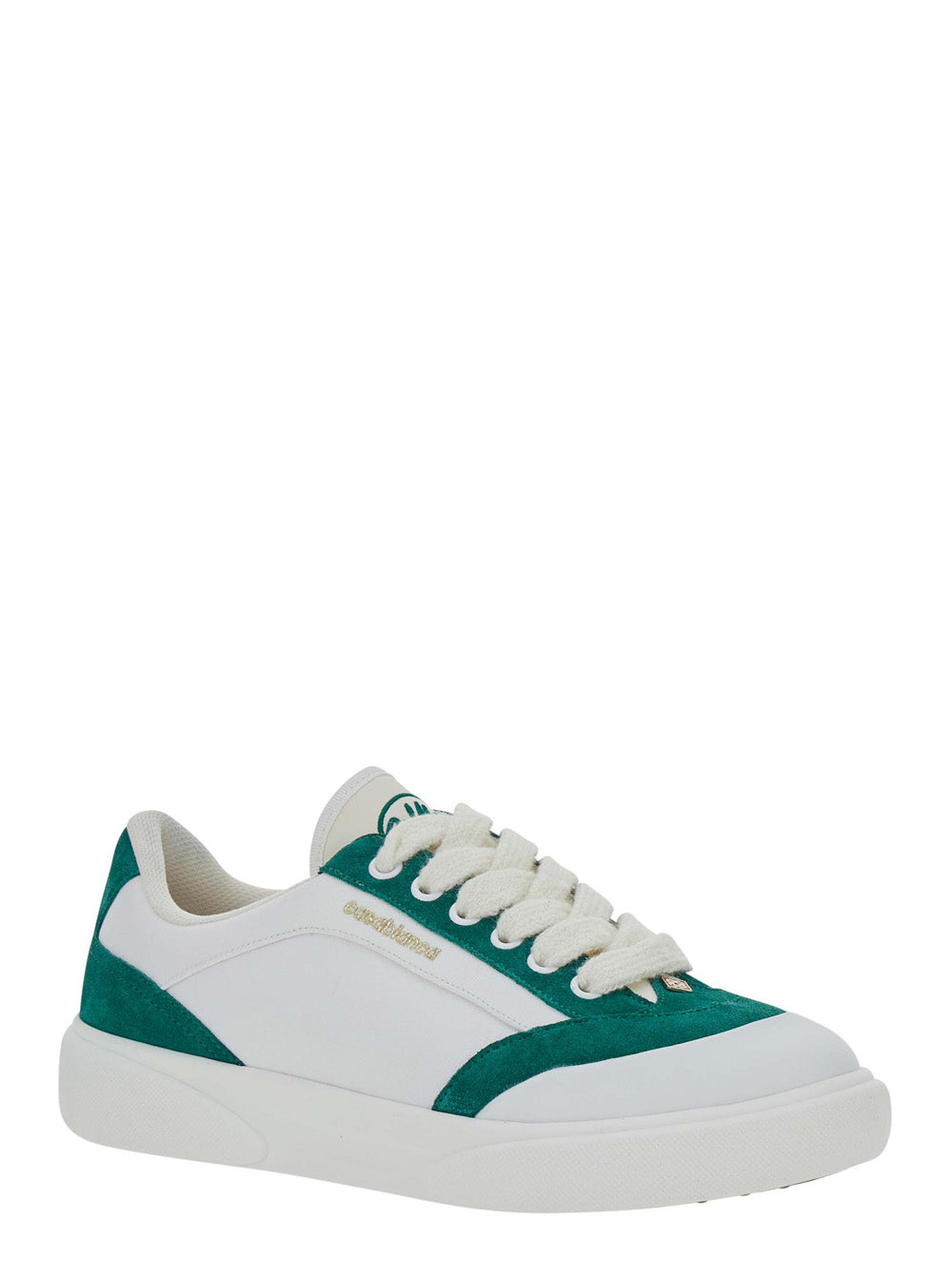 Casablanca Men 'Mens Del Mar' White Sneaker With Logo Lettering On The Side In Leather And Tech Fabric For Men