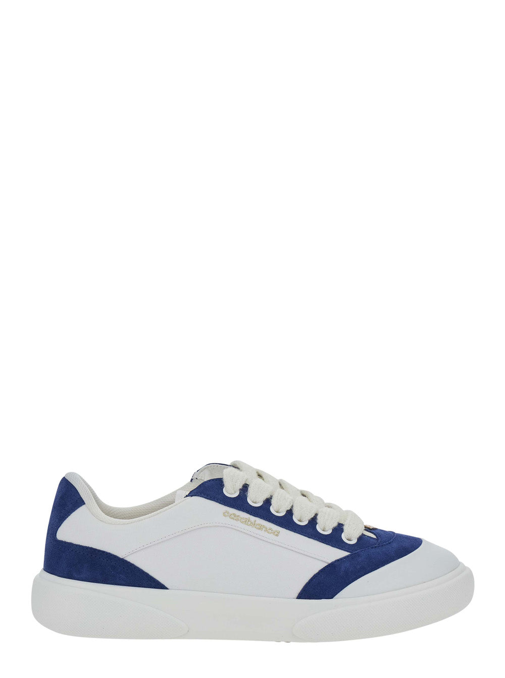 Casablanca Men 'Mens Del Mar' White And Blue Sneaker With Logo Lettering On The Side In Leather And Tech Fabric Men