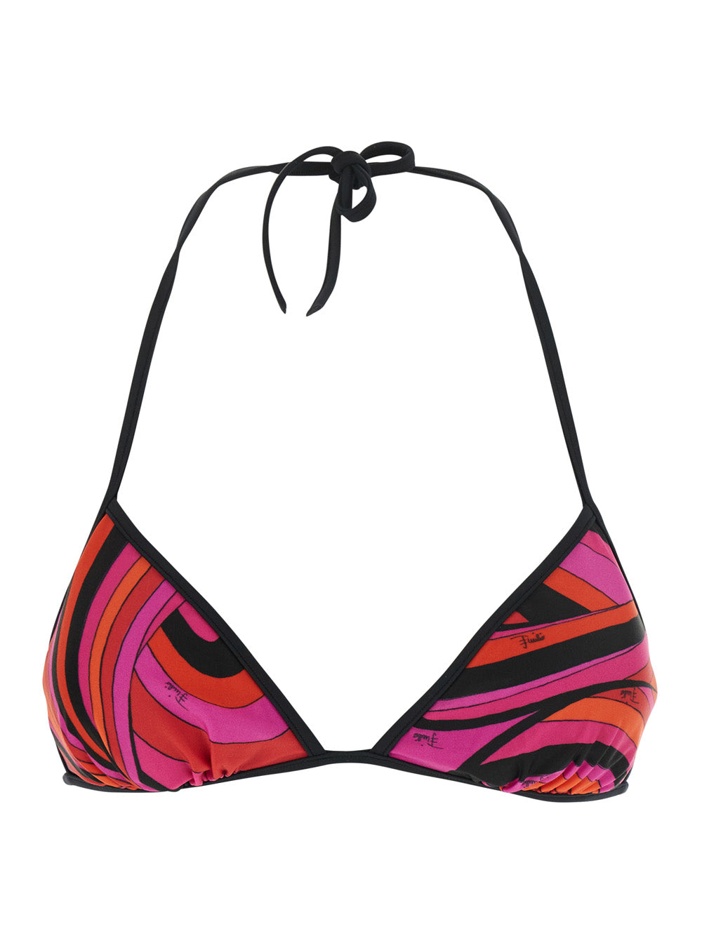 Pucci Women Fuchsia Bikini Top With Adjustable Tie Closure And All-Over Geometric Print In Stretch Tech Fabric For Women PUCCI