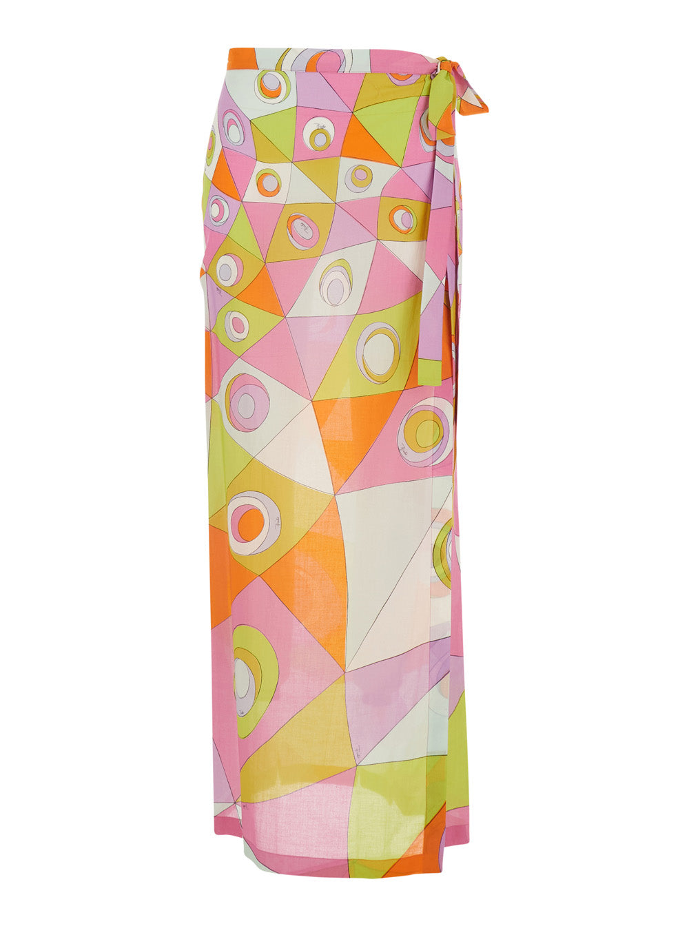 Pucci Women Multicolor Sarong Skirt With All-Over Geometric Print In Cotton For Women PUCCI