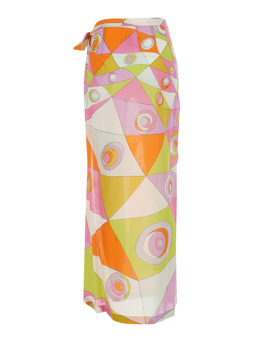 Pucci Women Multicolor Sarong Skirt With All-Over Geometric Print In Cotton For Women PUCCI