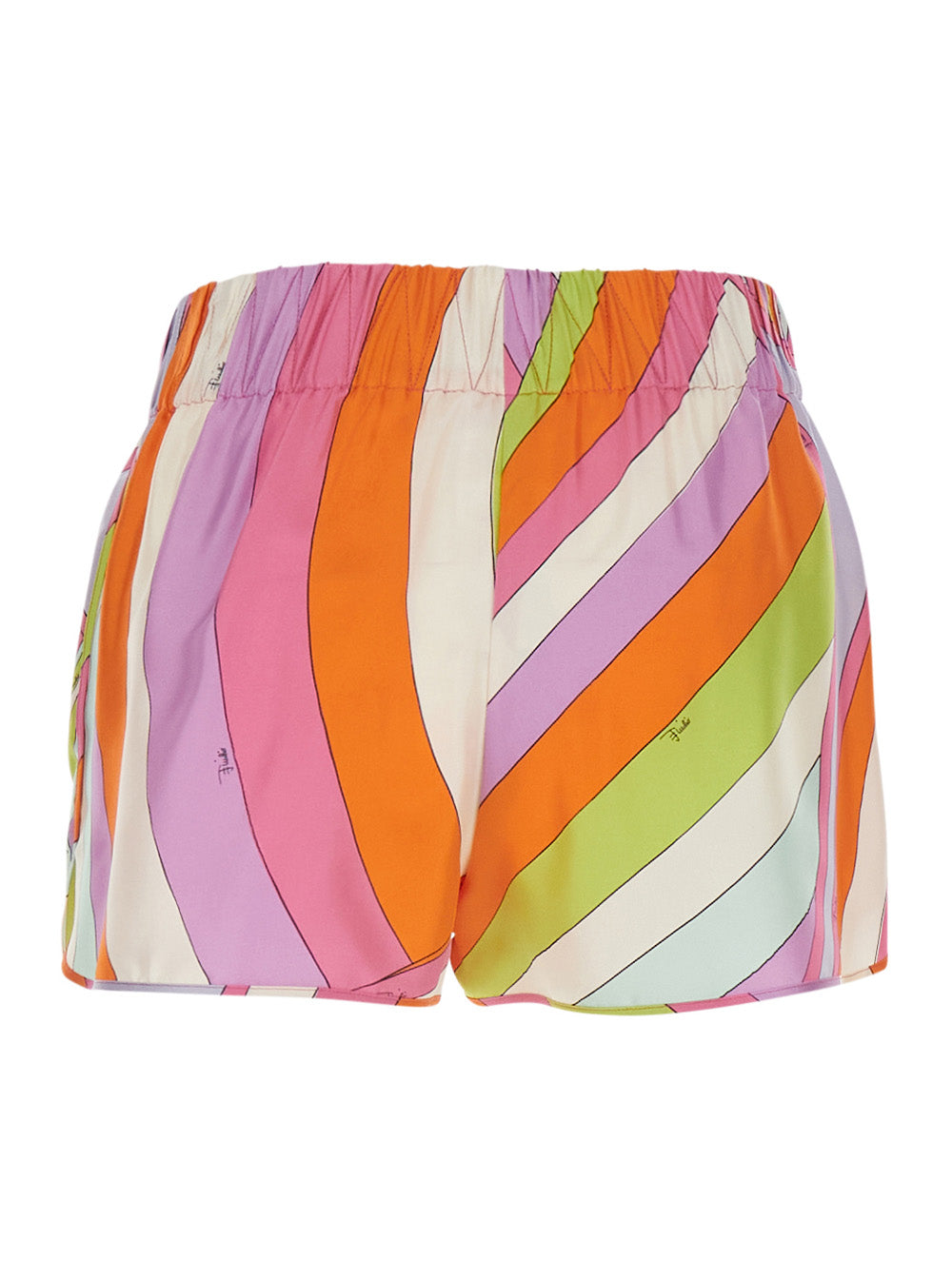 Pucci Women Multicolor Shorts With Elasticated Waist And All-Over Geometric Print In Silk For Women PUCCI