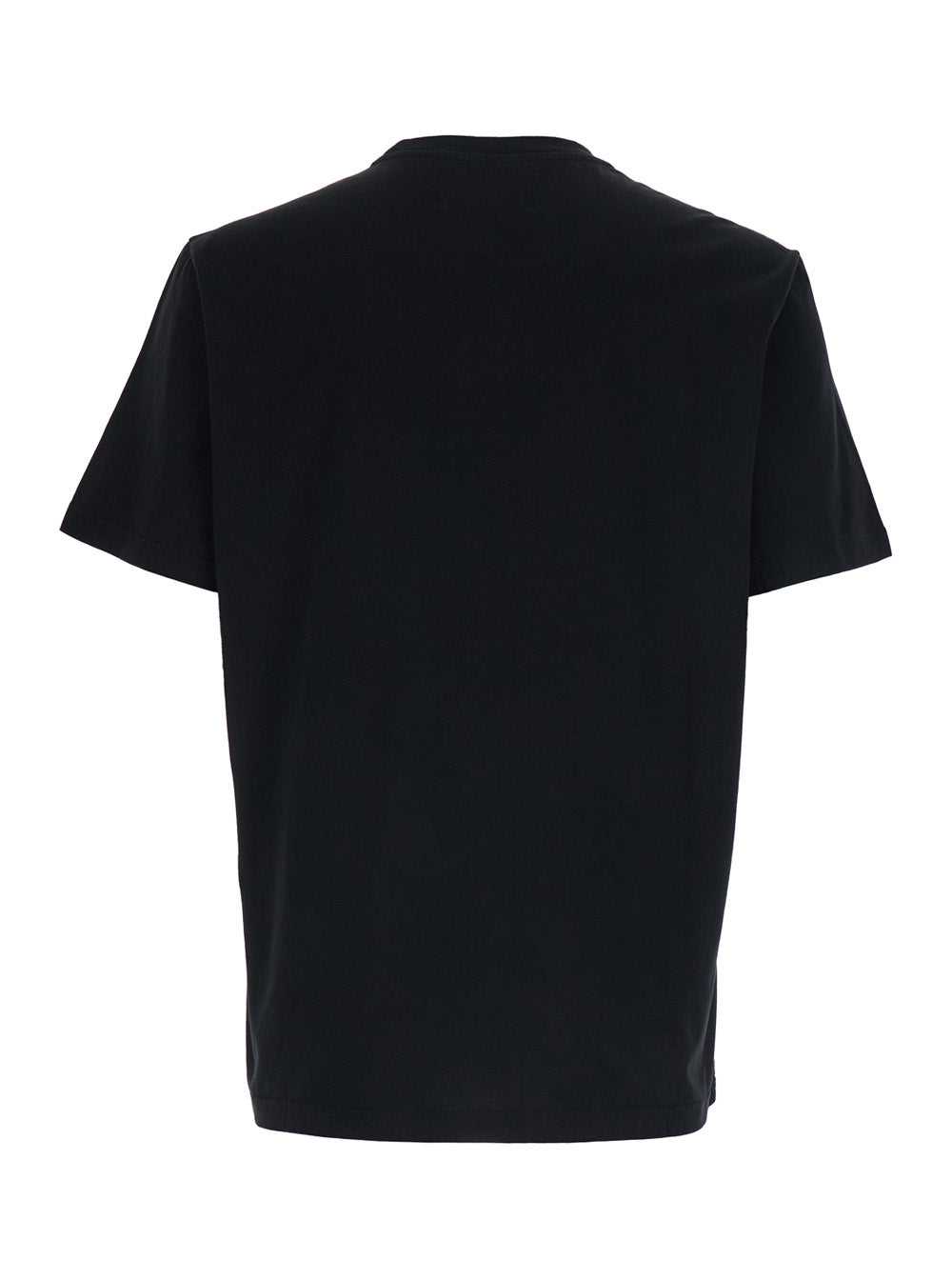 Golden Goose Men Crew Neck T-Shirt With Star Detail On The Front In Black Cotton For Men GOLDEN GOOSE
