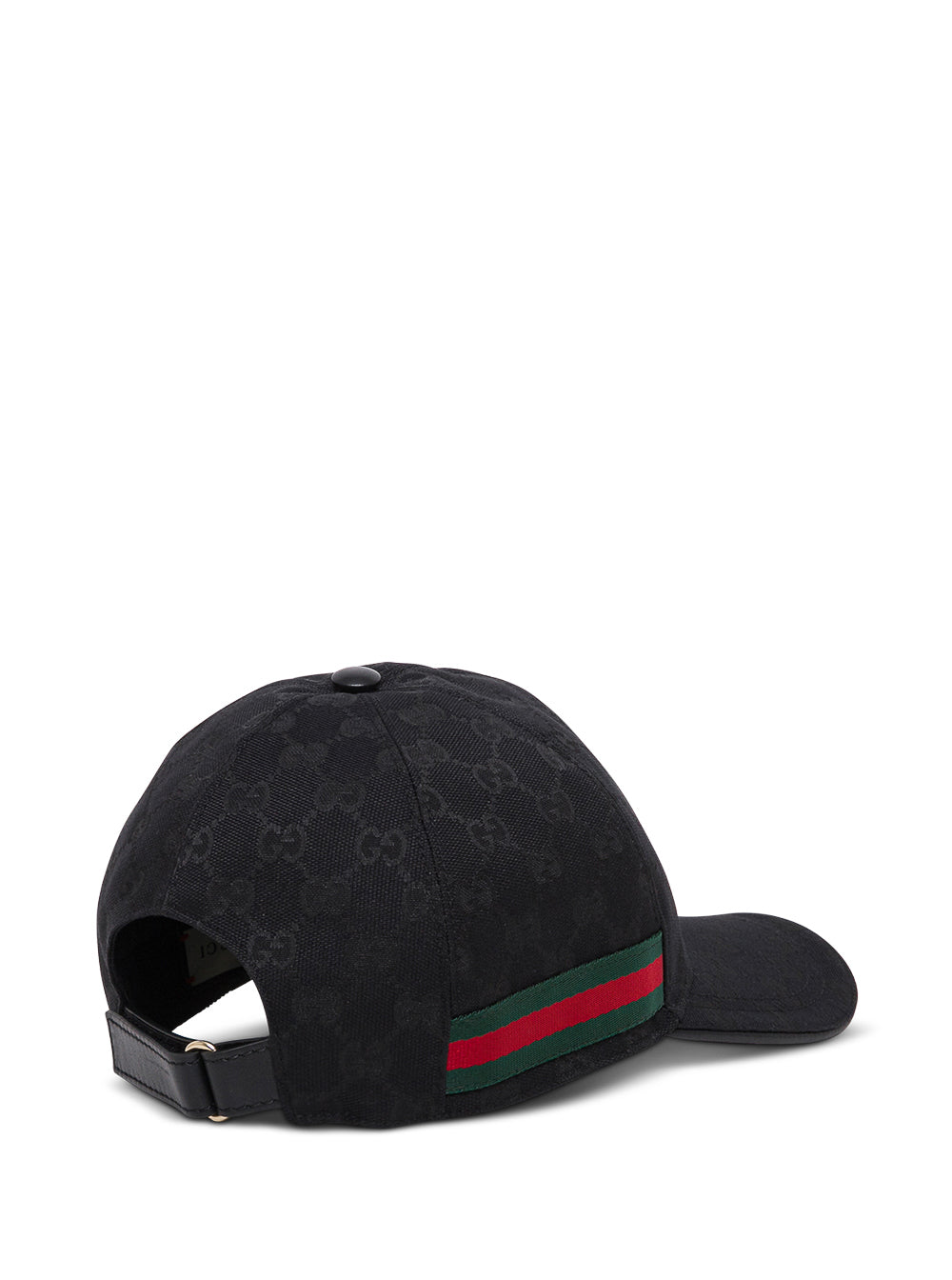 Gucci Men Baseball Cap With Web Detail And Gg All-Over Motif In Black Cotton Blend For Men GUCCI