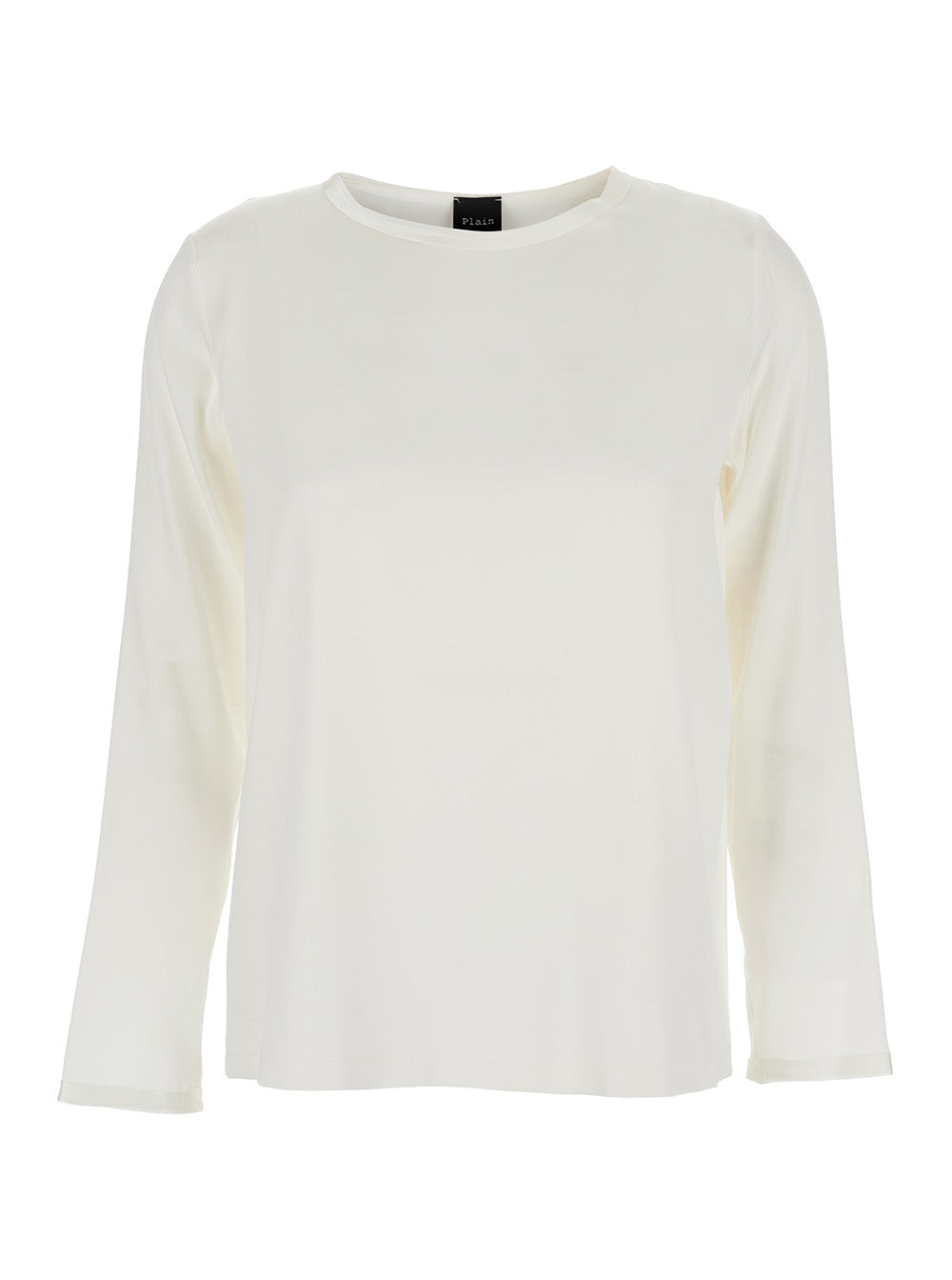 Leplain Women Silk Blouse With Round Neck And Long Sleeves White Woman LEPLAIN