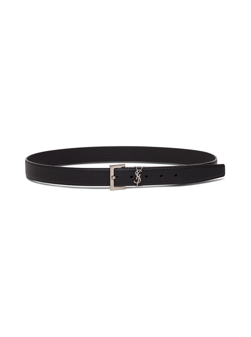 Saint Laurent Men Black Leather Belt With Logo Buckle Men Saint Laurent SAINT LAURENT