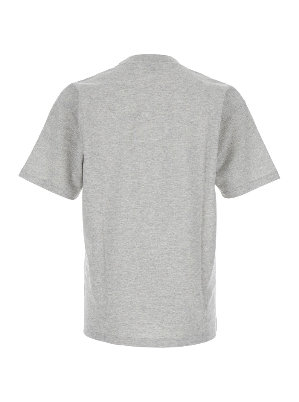 Saint Laurent Men Crew Neck T-Shirt With Cassandre Embroidery In Grey Cotton For Men SAINT LAURENT