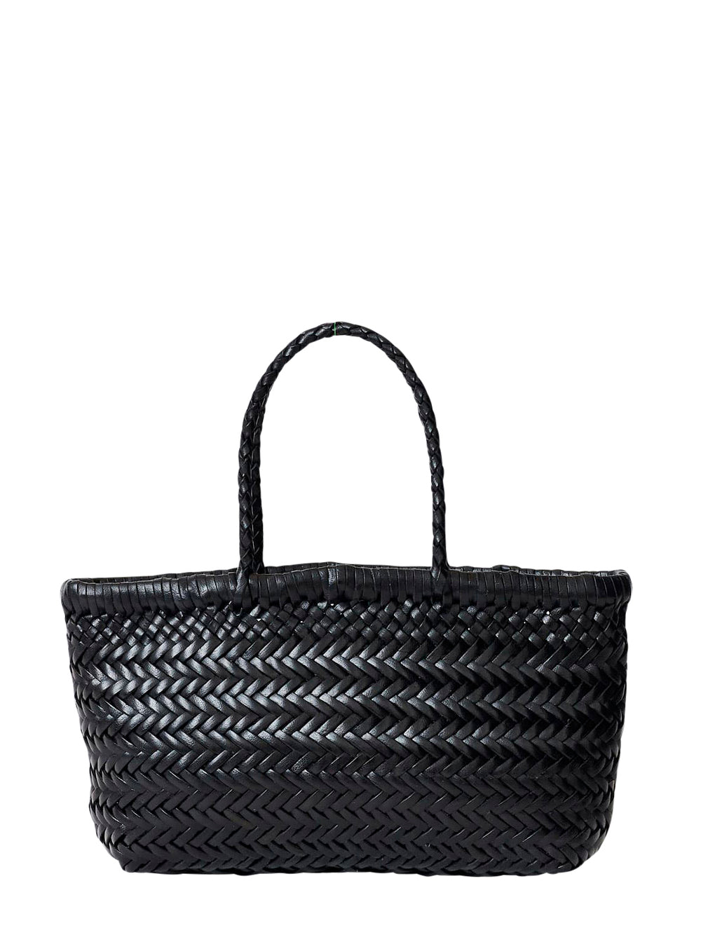 Dragon Diffusion Women Handbag 'Flat Gora' Mini With Two Top Handles And Intreccio Design In Black Leather For Women DRAGON DIFFUSION