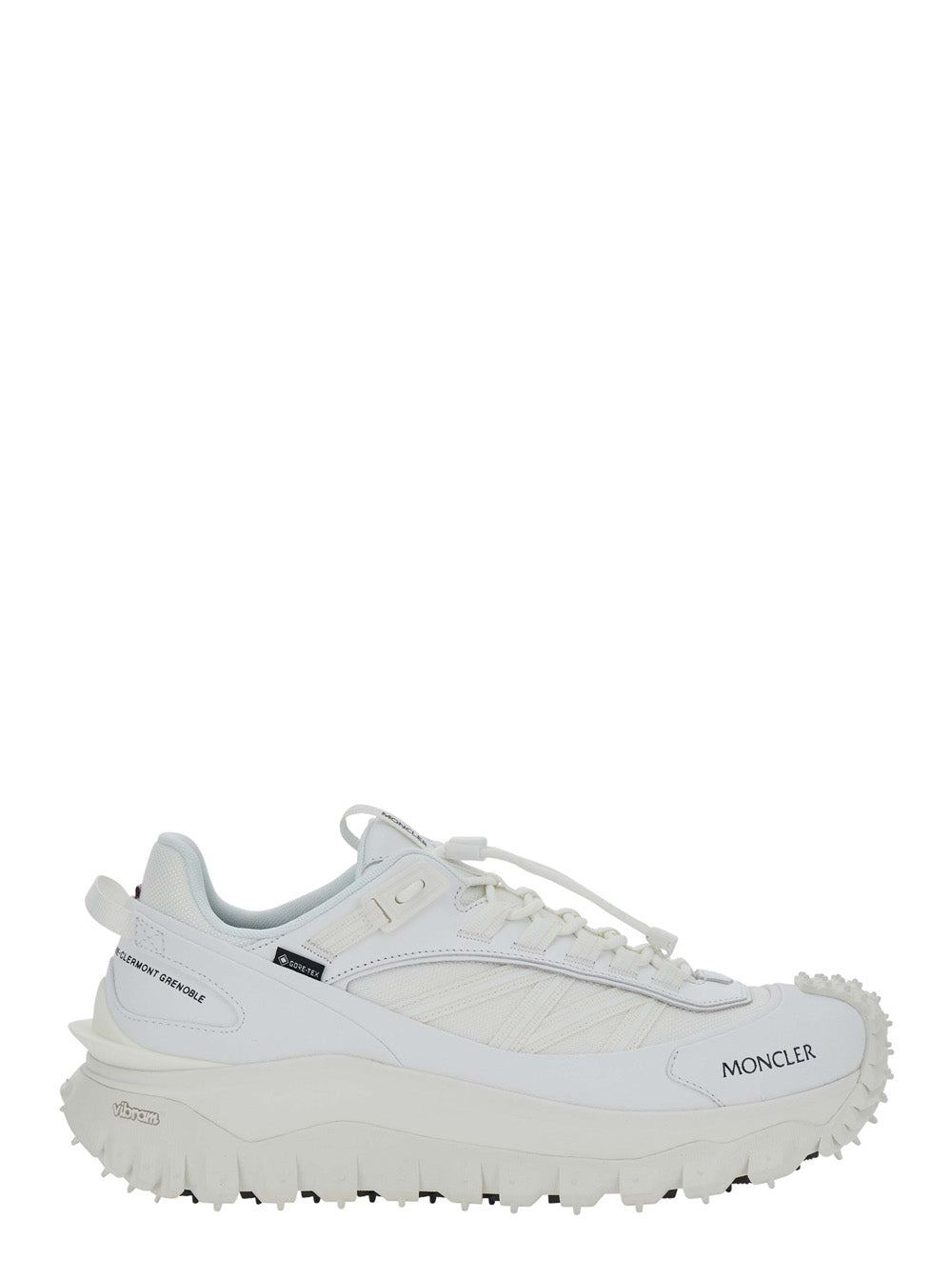 Moncler Men 'Trailgrip Gtx' White Low Top Sneakers With Logo Lettering On The Side In Leather And Tech Fabric For Men