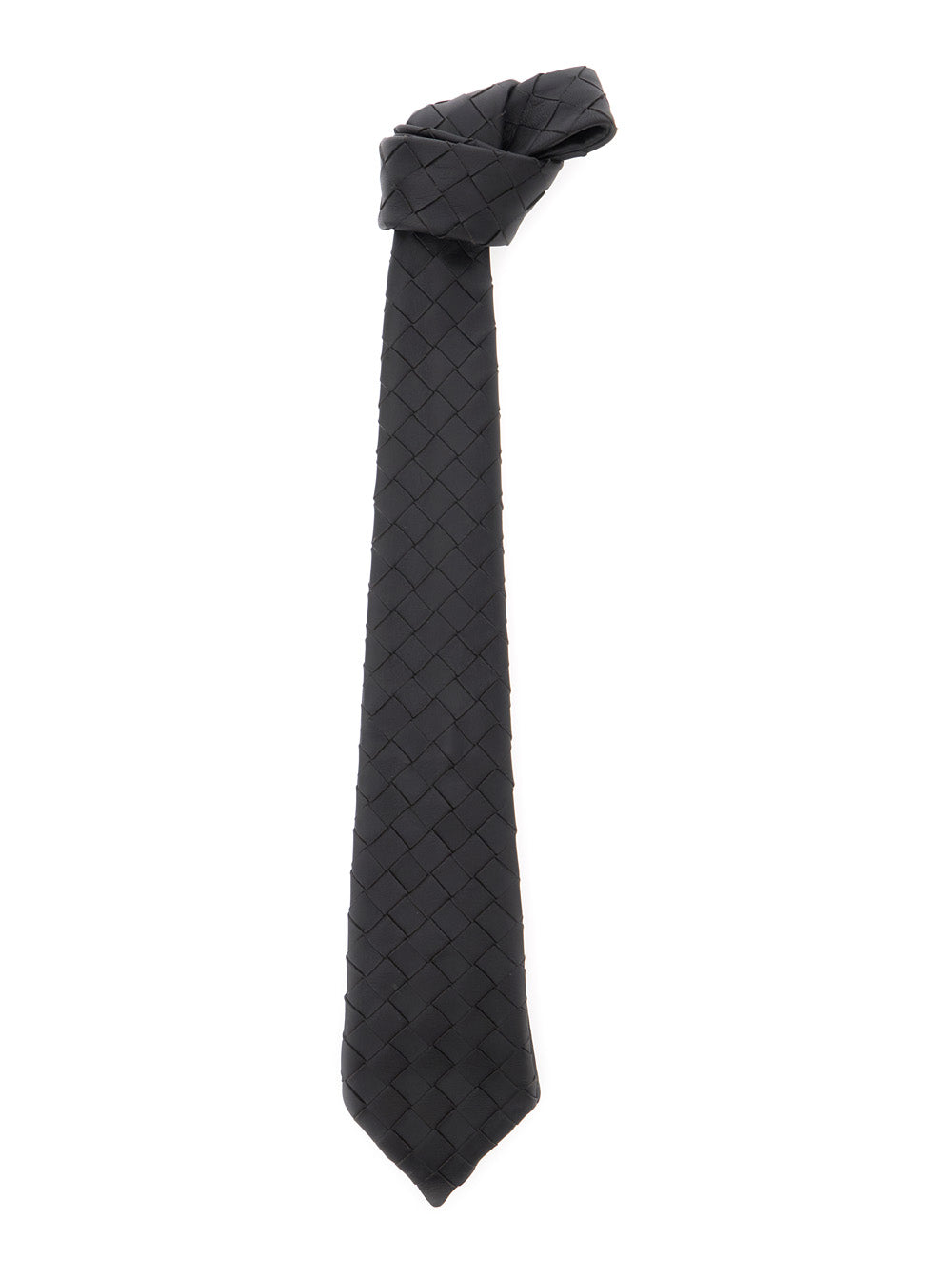 Bottega Veneta Women Brown Tie With Intreccio Motif In Leather For Women
