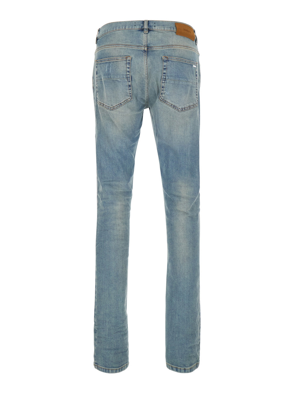 Amiri Men Light Blue Jeans With Ripped Details And Faded Design In Denim For Men AMIRI