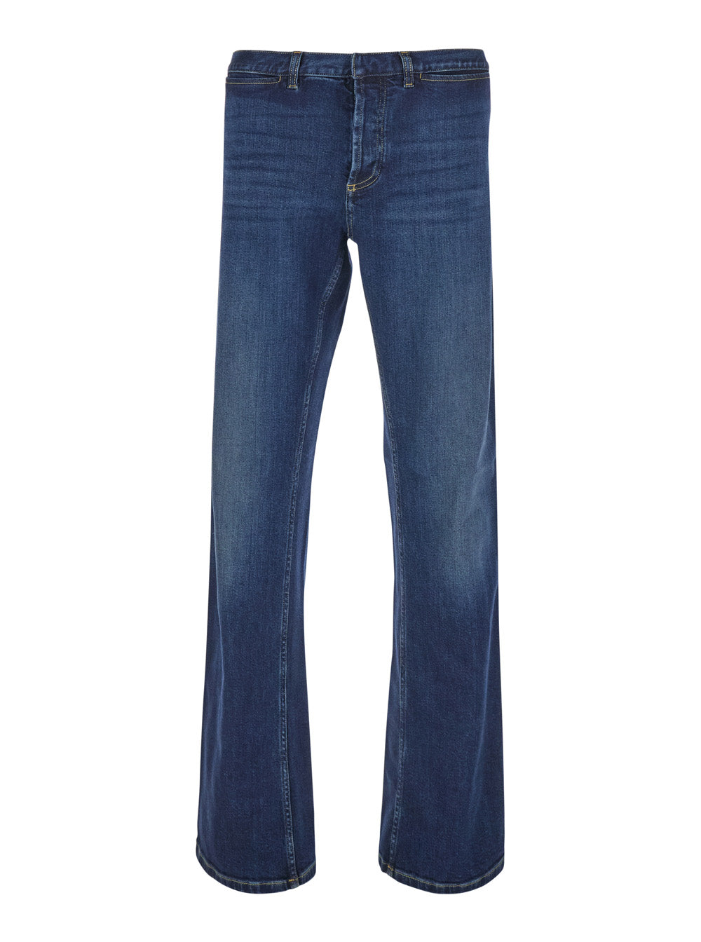 Gucci Men Blue Low-Rise Jeans With Web Stripe On The Side And Flared Leg In Denim For Men