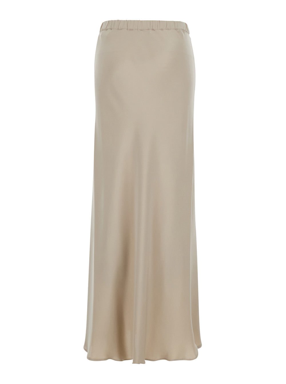Max Mara Women 'Sospiro' Beige Skirt With Logo Embroidery On The Front And Elasticized Waist In Silk For Women
