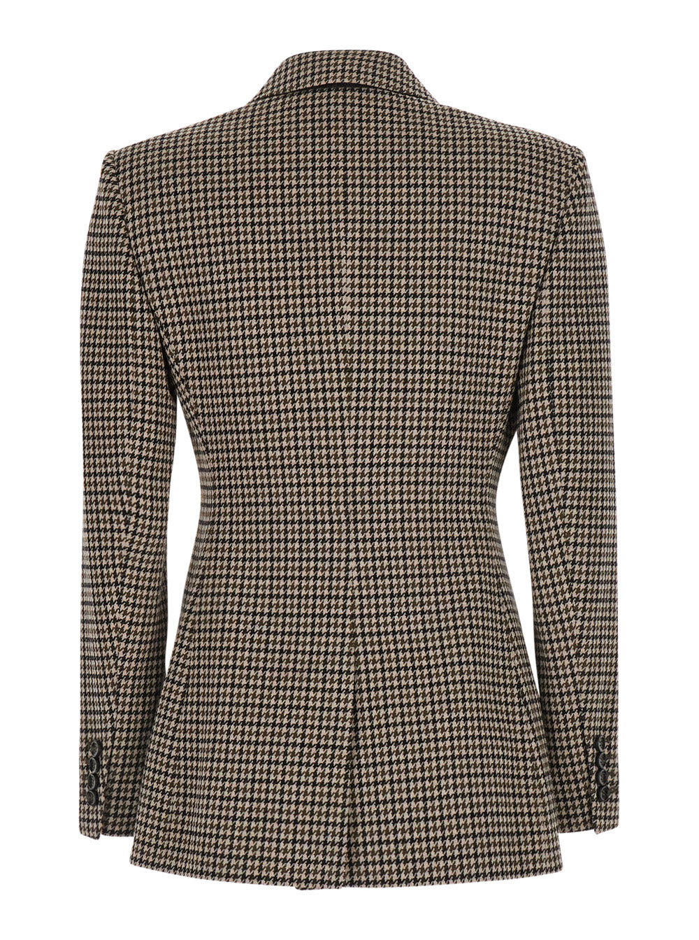 Max Mara Women 'Eccelso' Multicolor Double-Breasted Jacket With Peak Revers And All-Over Houndstooth Motif In Wool Blend For Women