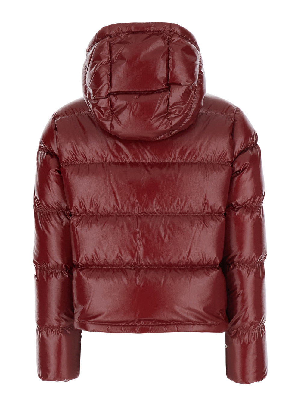 Moncler Women 'Niveole' Red Down Jacket With Removable Hood With Buttons And Logo Patch On The Sleeve In Tech Fabric For Women