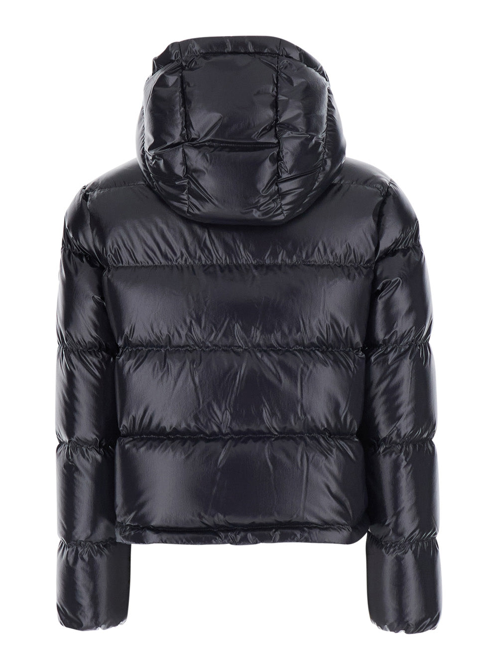 Moncler Women 'Niveole' Blue Down Jacket With Removable Hood With Buttons And Logo Patch On The Sleeve In Tech Fabric For Women