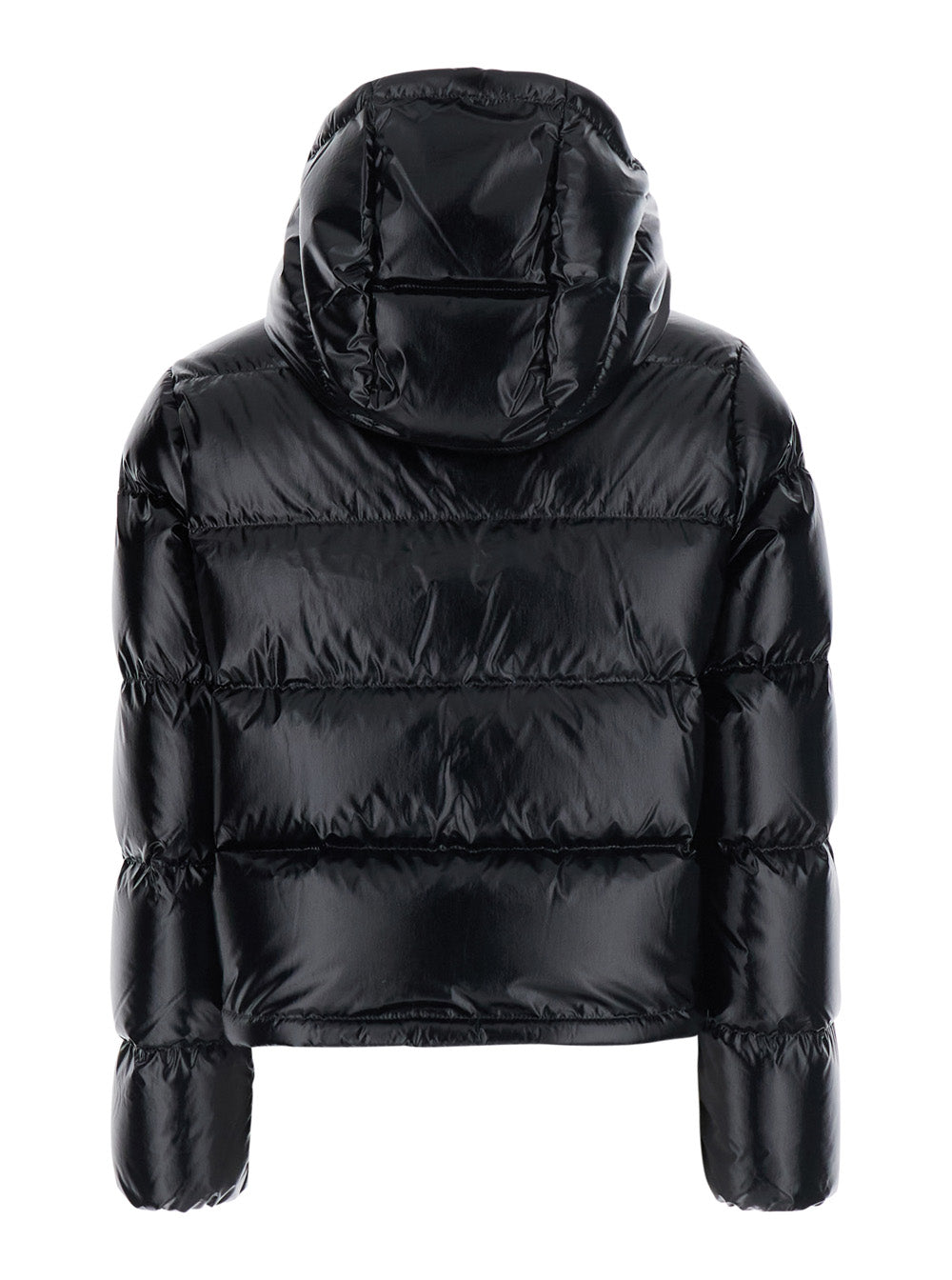Moncler Women 'Niveole' Black Down Jacket With Removable Hood With Buttons And Logo Patch On The Sleeve In Tech Fabric For Women