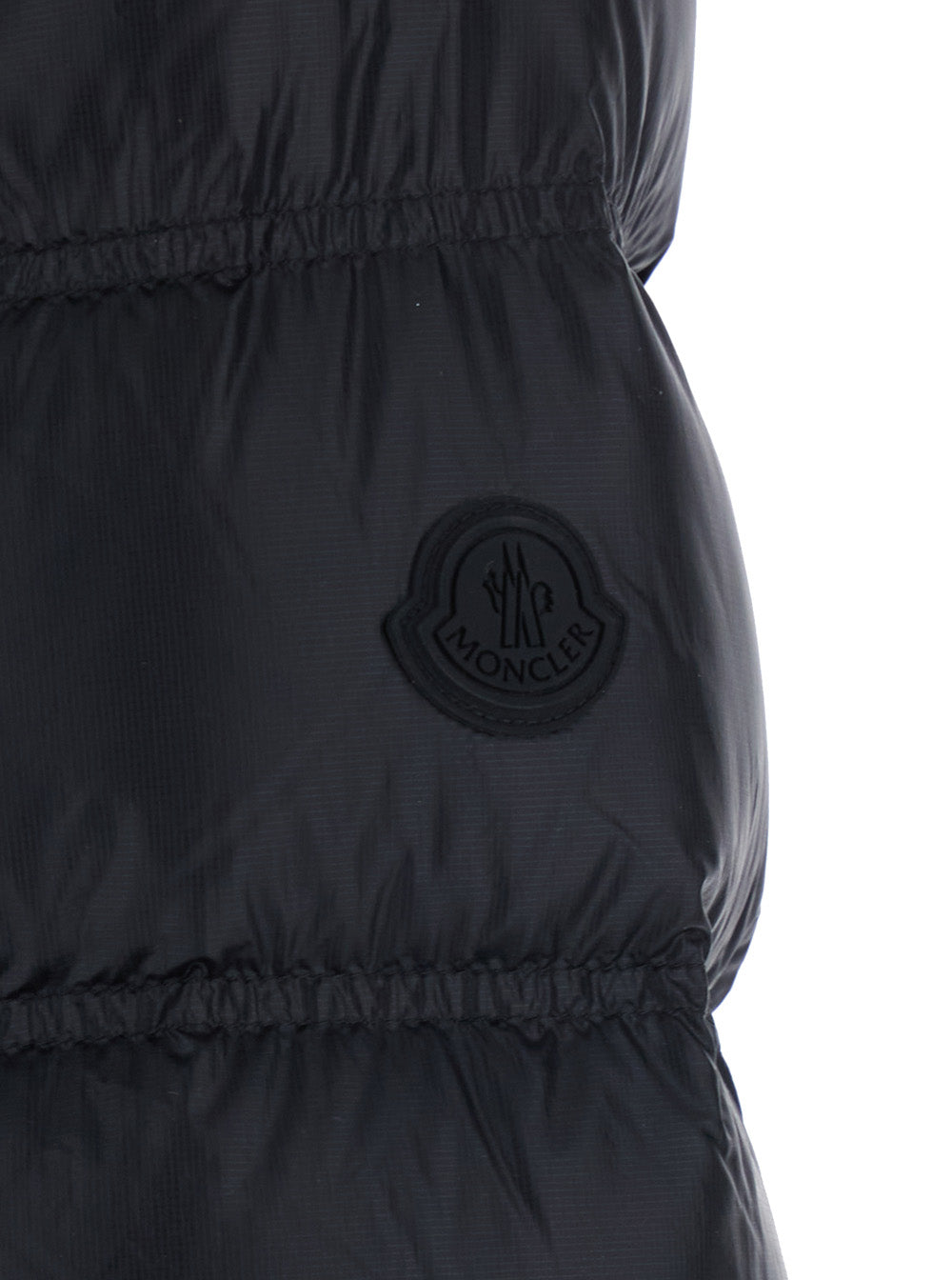 Moncler Men 'Guadiana' Black Down Jacket With Logo Plate On Zipper And Logo Patch On Sleeve In Tech Fabric For Men