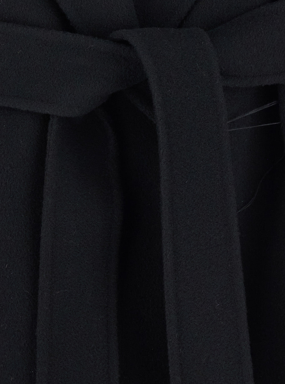 'S Maxmara Women 'Messi' Black Coat With Front Belt Closure In Wool For Women