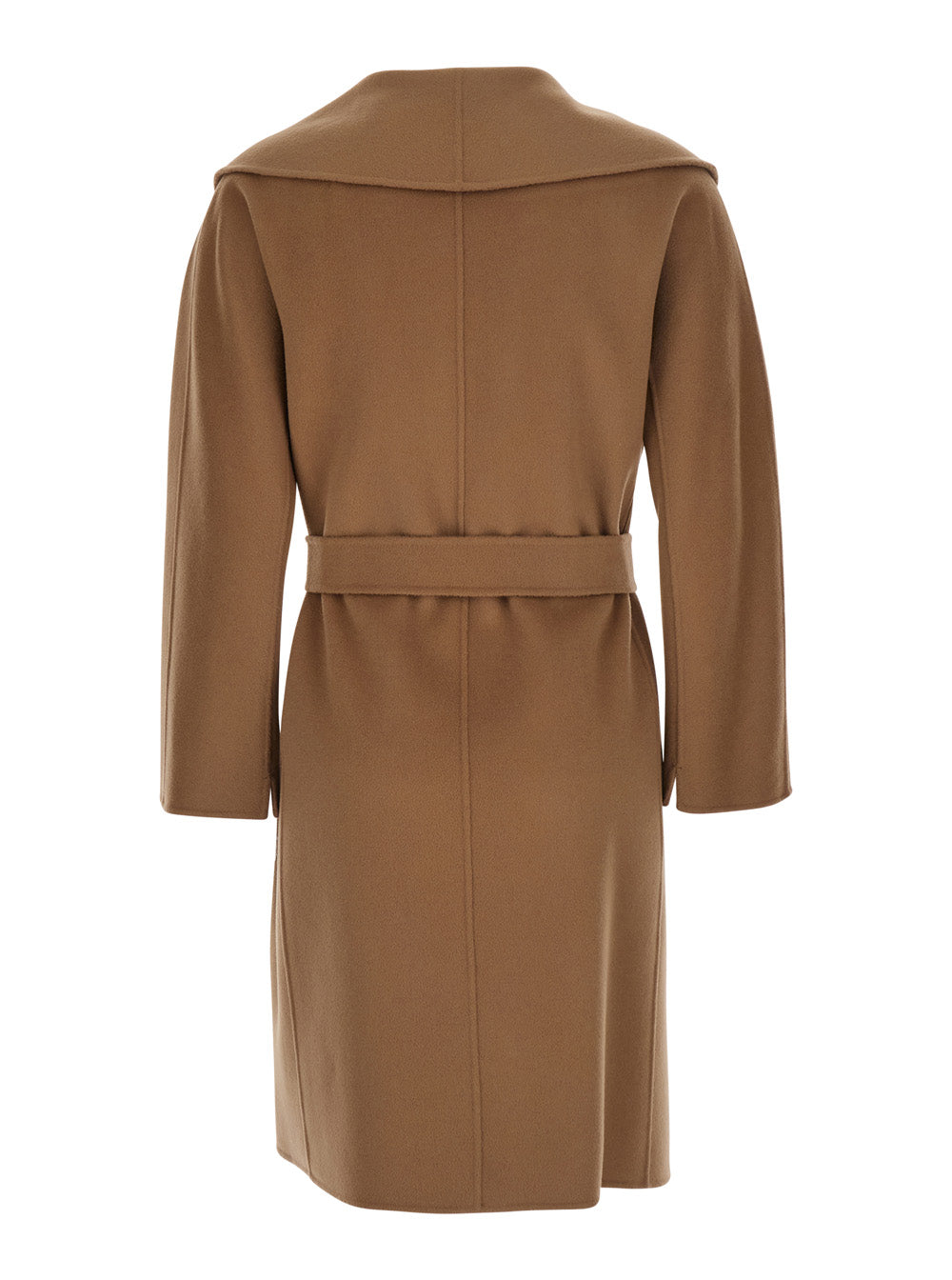 'S Maxmara Women 'Messi' Beige Coat With Front Belt Closure In Wool For Women
