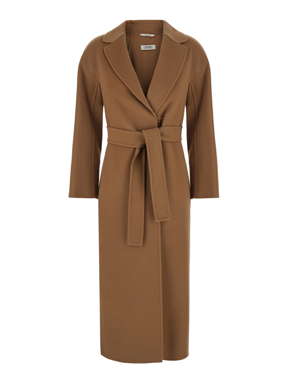 'S Maxmara Women 'Esturia' Beige Coat With Notched Revers And Belt Closure On The Front In Wool For Women