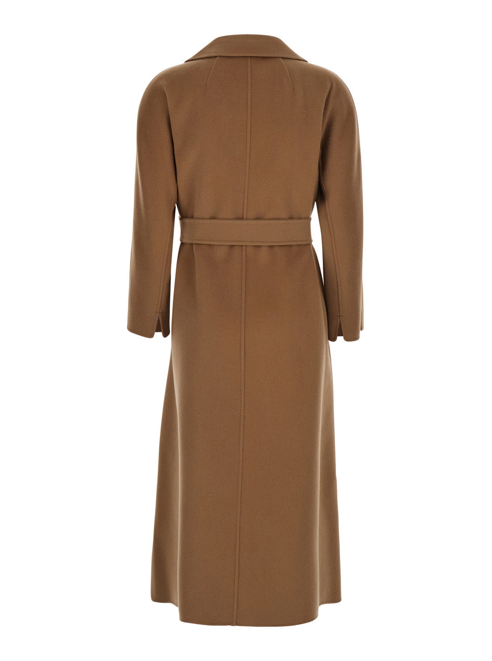 'S Maxmara Women 'Esturia' Beige Coat With Notched Revers And Belt Closure On The Front In Wool For Women