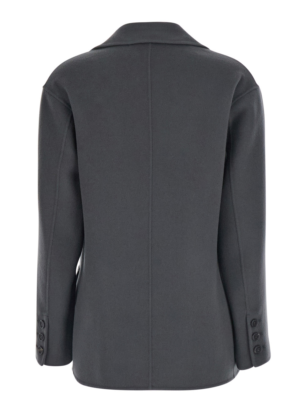 'S Maxmara Women 'Elfi' Grey Single-Breasted Jacket With Notched Revers In  Wool For Women
